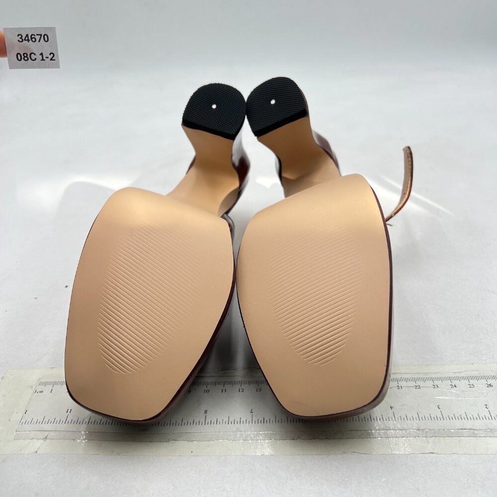 FYS Chocolate Platform Square Toe Block High Heel… - image 7